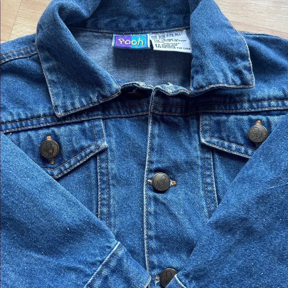 Pooh bear vintage denim jacket ! Vintage vintage !! Size 12-24 months